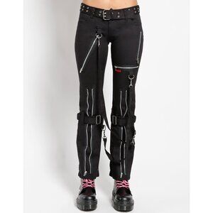 Tripp NYC Black Skinny Buckle Strap Zip Detail Pants